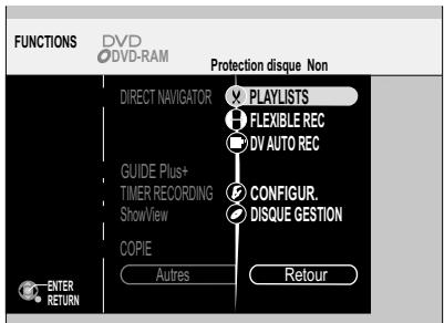PANASONIC DMR-EH80V - Menu de selection FUNCTIONS - 2