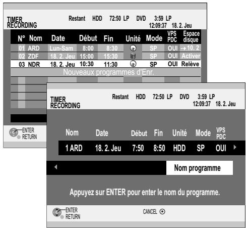 PANASONIC DMR-EH80V - Enregistements programmes par TIMER - 1