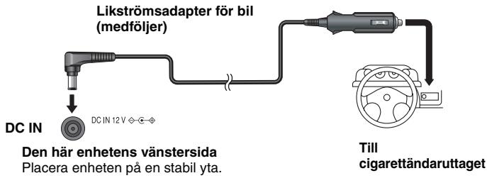 PANASONIC DVD-LS82 - Ansluta den medföljande likströmsadaptern för bil - 1