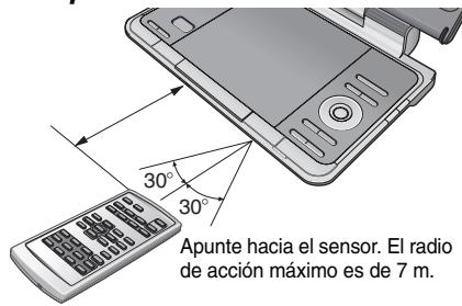 Apunte hacia el sensor. El radio de acción máximo es de 7 m.