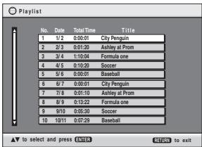 Playlist No. Date Total Time Title 1 1/2 0:00:01 City Penguin 2 2/3 0:01:20 Ashley at Prom 3 3/4 1:10:04 Formula one 4 4/5 0:10:20 Soccer 5 5/6 0:00:01 Baseball 6 6/7 0:00:01 7 7/8 0:01:10 8 8/9 0:13:22 9 9/10 0:05:30 Soccer 10 10/11 0:07:29 Baseball