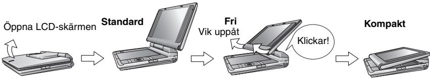 PANASONIC DVD-LS82 - Ställa in LCD-skärmens vinkel - 1