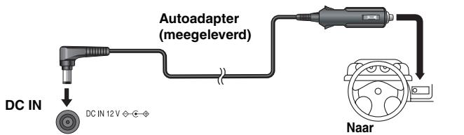 PANASONIC DVD-LS82 - De meegeleverde autoadapter aansluiten - 1