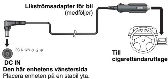 PANASONIC DVD-LS86 - Ansluter den medfoljande DC-adaptern till bil - 1