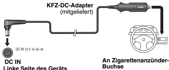 PANASONIC DVD-LS86 - SchlieBen Sie den mitgelieferten Adapter für Zigarettenanzünder an - 1