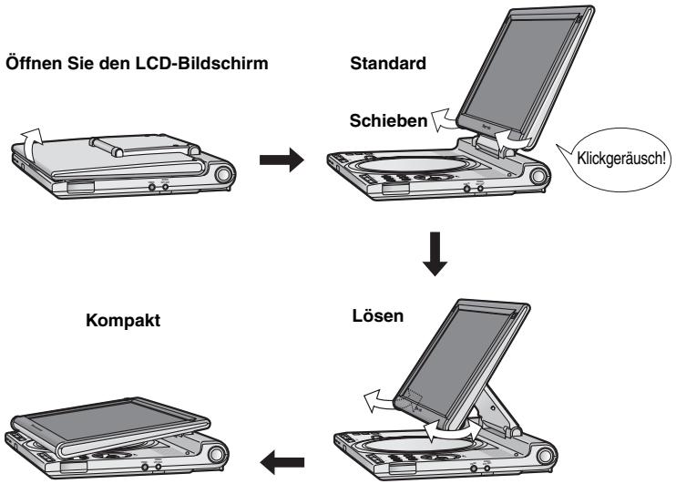 PANASONIC DVD-LX8EG - Anpassen des Winkels des LCD-Bildschirms - 1