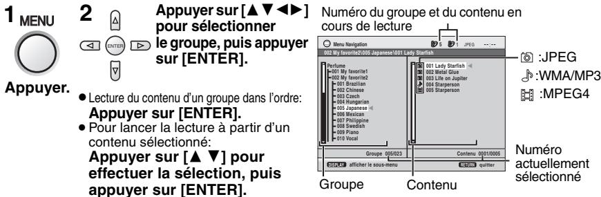 PANASONIC DVD-LX97 - Lecture à partir d'une rubrique sélectionnée (Menu Navigation) - 1