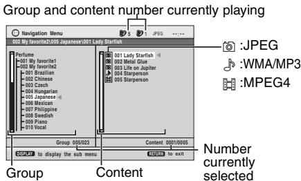 PANASONIC DVD-LX97 - Playing from the selected item (Navigation Menu) - 1