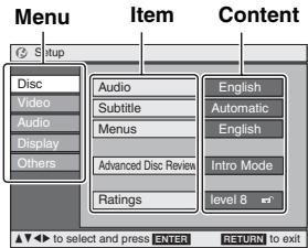 PANASONIC DVD-LX97 - Changing the player settings - 3