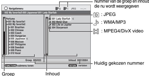 PANASONIC DVD-S100 - Weergave van het gekozen item (Navigatiemenu) - 1
