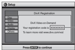 PANASONIC DVD-S295EG - Visualizzare il codice di registrazione dell'unità - 1