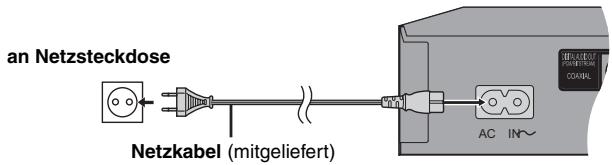 an Netzsteckdose Netzkabel (mitgeliefert) AC IN~