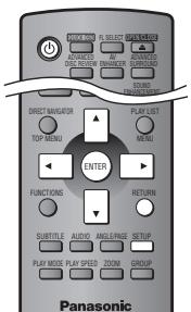 SUPPORT PUL SELECT OUTPUT SYNC W SUPPORT RANGE ROUND DIRECTION DIRECT MAGATOR PLAY LIST TOP MENU MENU ENTER FUNCTIONS RETURN SUBTITLE AUDIO ANGLE/PAKE SETUP PLAY MODE PUSI SPEED ZOOM GROUP Panasonic