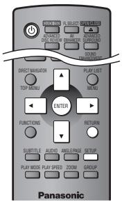 SHROOM PL SELECT OUTPUT AVANCES DIRECTOR SWITCHER SUPPORT ROUND DIRECT NAVATOR PLAY LIST TOP MENU MENU ENTER FUNCTIONS RETURN SUBTITLE AUDIO ANGLE/FRAME SETUP PLAY MODE PLAY SPEED ZOOM GROUP Panasonic