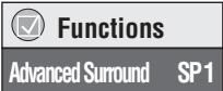 PANASONIC DVD-S29EG - Druk op [ADVANCED SURROUND] om "SP 1", "SP 2", "HP 1" of "HP 2" te kiezen. - 1