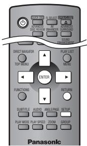 PANASONIC DIRECT NAVATOR TOP MENU FUNCTIONS SUBTITLE AUDIO ANGLE-PAGE SETUP PLAY MODE PLAY SPEED ZOOM GROUP PLAY LIST MENU ENTER RETURN