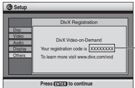 PANASONIC DVD-S49 - Visualizzare il codice di registrazione dell'unità - 1