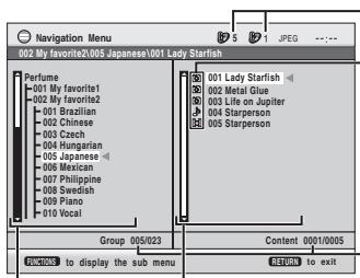 PANASONIC DVD-S49 - Lecture à partir de l'élement sélectionné (Navigation Menu) - 1