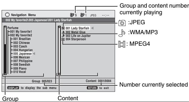 PANASONIC DVD-S97 - Playing from the selected item (Navigation Menu) - 1