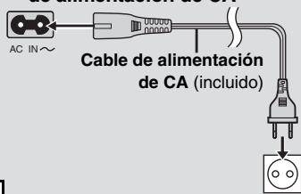 AC IN~ Cable de alimentación de CA (incluido)