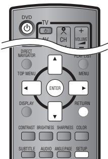 DVD TV AV CH + VOLUME DIRECT NAVIGATOR TOP MENU ENTER DISPLAY RETURN CONTRAST BRIGHTNESS SHARNESS COLOR SUBTITLE AUDIO ANGLEPAGE SETUP