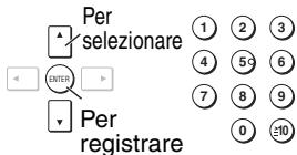 Per selezionare Enter Per registrare 1 2 3 4 5 6 7 8 9 0 ≥10