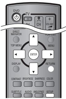 DVD TV AV CH + VOLUME DIRECT NAVIGATOR TOP MENU ENTER DISPLAY RETURN CONTRAST BRIGHTNESS SHARNESS COLOR SUBTITLE AUDIO ANGLEPAGE SETUP