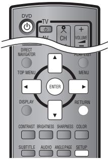 DVD TV AV CH VOLUME DIRECT NAVIGATOR TOP MENU ENTER DISPLAY RETURN CONTRAST BRIGHTNESS SHARNESS COLOR SUBTITLE AUDIO ANGLEPAGE SETUP