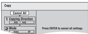 PANASONIC DMRES45V - To cancel all registered transfer (copying) settings and lists After performing steps 1 to 4 ( 53) - 1