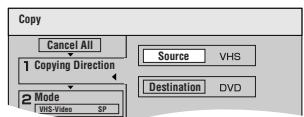 PANASONIC DMRES45V - Set the transfer (copying) direction. - 1
