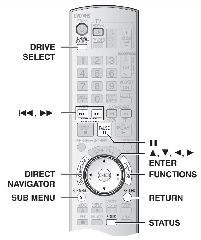 DRIVE SELECT 1 2 3 4 5° 6 7 8 9 CANCEL 0 INPUT * SELECT TRACKING/WLOCK ADD/DLT CH DELETE SLOW/SEARCH ADD/INDEX PREW FF STOP PAUSE PLAY TIME SLIP/←JET REW CM SKIP SCHEDULE DIRECT NAVIGATOR ENTER FUNCTIONS SUB MENU RETURN AUDIO DISPLAY CREATE VCR/TV A B VCR/TV REC REC MODE STATUS F Rec DIRECT NAVIGATOR SUB MENU RETURN STATUS
