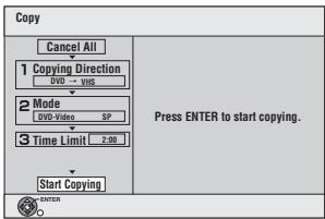 PANASONIC DMRES45V - Make sure “Start Copying” is selected and press [ENTER]. - 1
