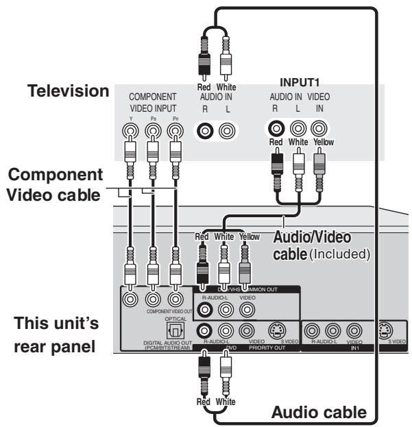 Television COMPONENT VIDEO INPUT R L Pn Pn Component Video cable This unit's rear panel INPUT1 AUDIO IN AUDIO IN AUDIO IN R L IN Red White Yellow Red White Yellow Audio/Video cable (Included) R-AUDIO-L VIDEO R-AUDIO-L VIDEO R-AUDIO-L VIDEO R-AUDIO-L VIDEO R-AUDIO-L VIDEO R-AUDIO-L VIDEO R-AUDIO-L VIDEO R-AUDIO-L VIDEO R-AUDIO-L VIDEO R-AUDIO-L VIDEO R-AUDIO-L VIDEO R-AUDIO-L VIDEO R-AUDIO-L VIDEO R-AUDIO-L VIDEO R-AUDIO-L VIDEO R-AUDIO-L VIDEO R-AUDIO-L VIDEO R-AUDIO-UTIVE OUT R-AUDIO-UTIVE OUT R-AUDIO-UTIVE OUT R-AUDIO-UTIVE OUT R-AUDIO-UTIVE OUT R-AUDIO-UTIVE OUT R-AUDIO-UTIVE OUT R-AUDIO-UTIVE OUT R-AUDIO-UTIVE OUT R-AUDIO-UTIVE OUT R-AUDIO-UTIVE OUT R-AUDIO-UTIVE OUT R-AUDIO-UTIVE OUT R-AUDO- VVD R-AUDO- VVD R-AUDO- VVD R-AUDO- VVD R-AUDO- VVD R-AUDO- VVD R-AUDO- VVD R-AUDO- VVD R-AUDO- VVD R-AUDO- VVD R-AUDO- VVD R-AUDO- VVD R-AUDO- VVD R-AUDO- VVD R-AUDO- VVD S VIDE Audio cable