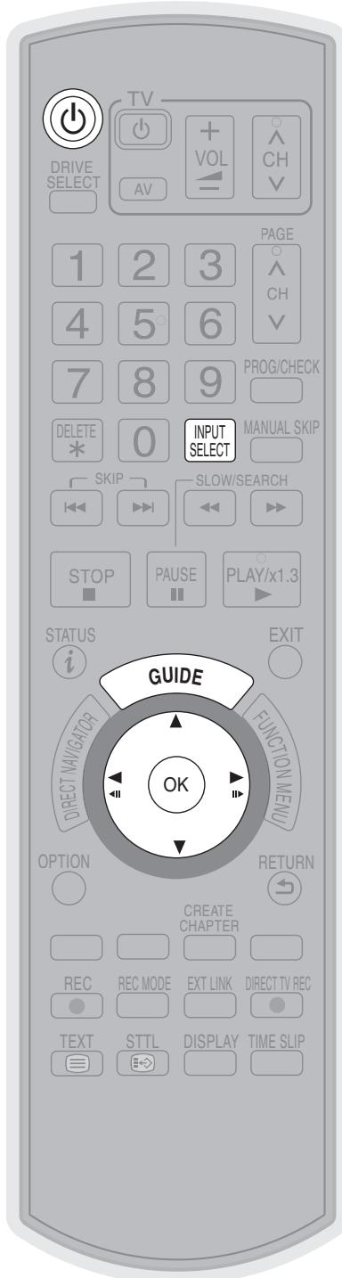 DRIVE SELECT TV + VOL AV CH PAGE CH PROG/CHECK DELETE * 0 INPUT SELECT MANUAL SKIP SKIP SLOW/SEARCH STOP PAUSE PLAY/x1.3 STATUS i GUIDE OPTION CREATE CHAPTER REC REC MODE EXT LINK DIRECT TV REC TEXT STTL DISPLAY TIME SLIP EXIT