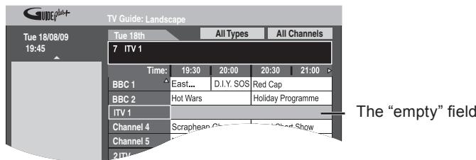 TV Guide: Landscape Tue 18/08/09 19:45 Tue 18th All Types All Channels 7 ITV 1 Time: 19:30 20:00 20:30 21:00 BBC 1 East... D.I.Y. SOS Red Cap BBC 2 Hot Wars Holiday Programme ITV 1 Channel 4 Scraphean Ch Channel 5 Short Show 2 ITV The "empty" field