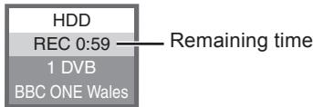 HDD REC 0:59 —— Remaining time 1 DVB BBC ONE Wales