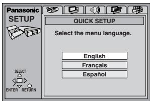 PANASONIC DVDF61P - Press [SETUP] to show the QUICK SETUP screen. - 1