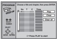 PANASONIC DVDLX8EB - Program play (Max. 32 items) - 1