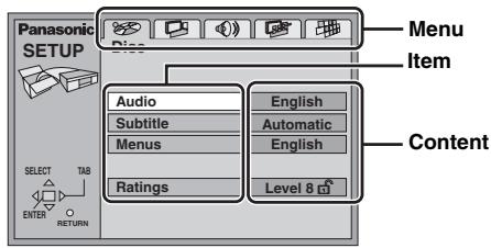 PANASONIC DVDLX8EB - Changing the player settings - 3