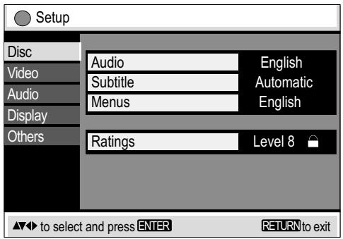 PANASONIC DVDS27EB - To display the Setup menu - 1