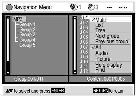 PANASONIC DVDS27EB - To display the selection menu - 2