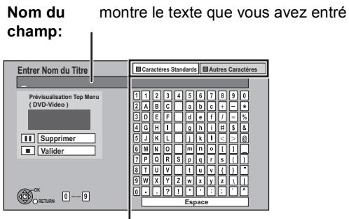 PANASONIC DMR-XW380 - Sélectionnez un caractère, puis appuyez sur [OK]. - 1