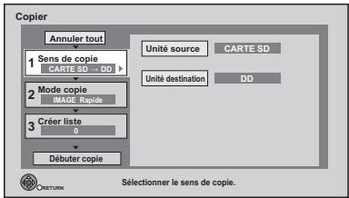 PANASONIC DMR-XW380 - Sélectionnez "Copier (VIDÉO / IMAGE)" dans "Copier", puis appuyez sur [OK]. - 1