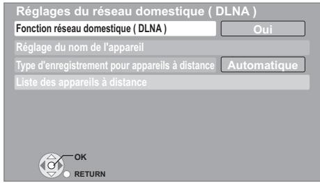 PANASONIC DMR-XW380 - Réglages du réseau domestique (DLNA) - 1