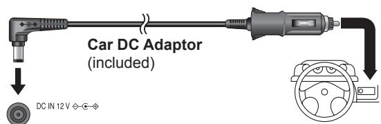 Car DC Adaptor (included) DC IN 12V
