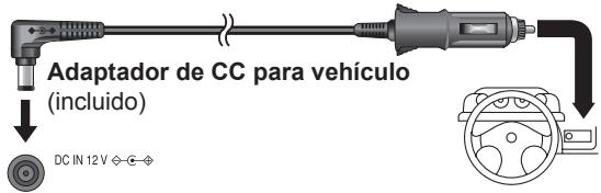 Adaptador de CC para vehículo (incluido) DC IN 12 V ◇←→