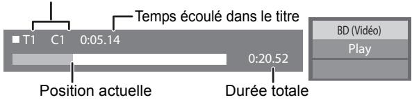 PANASONIC DMP BD75 - Pendant la lecture, appuyez sur [STATUS]. - 1