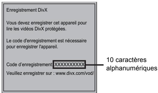 PANASONIC DMP BD75 - Affichez le code d'enregistrement de l'appareil. - 1