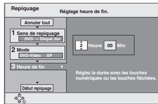 PANASONIC DMR E85H - Appuyer sur [◀, ▶] pour sélectionner "Heure" et "Min", puis appuyer sur [▲, ▼] pour régler la durée de l'enregistrement. - 1