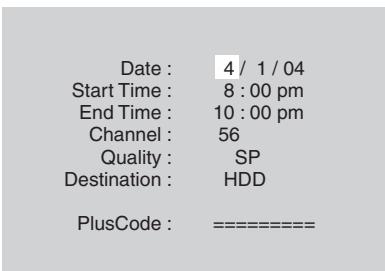 PANASONIC DMR E85H - Appuyer sur [VCR Plus+]. - 1